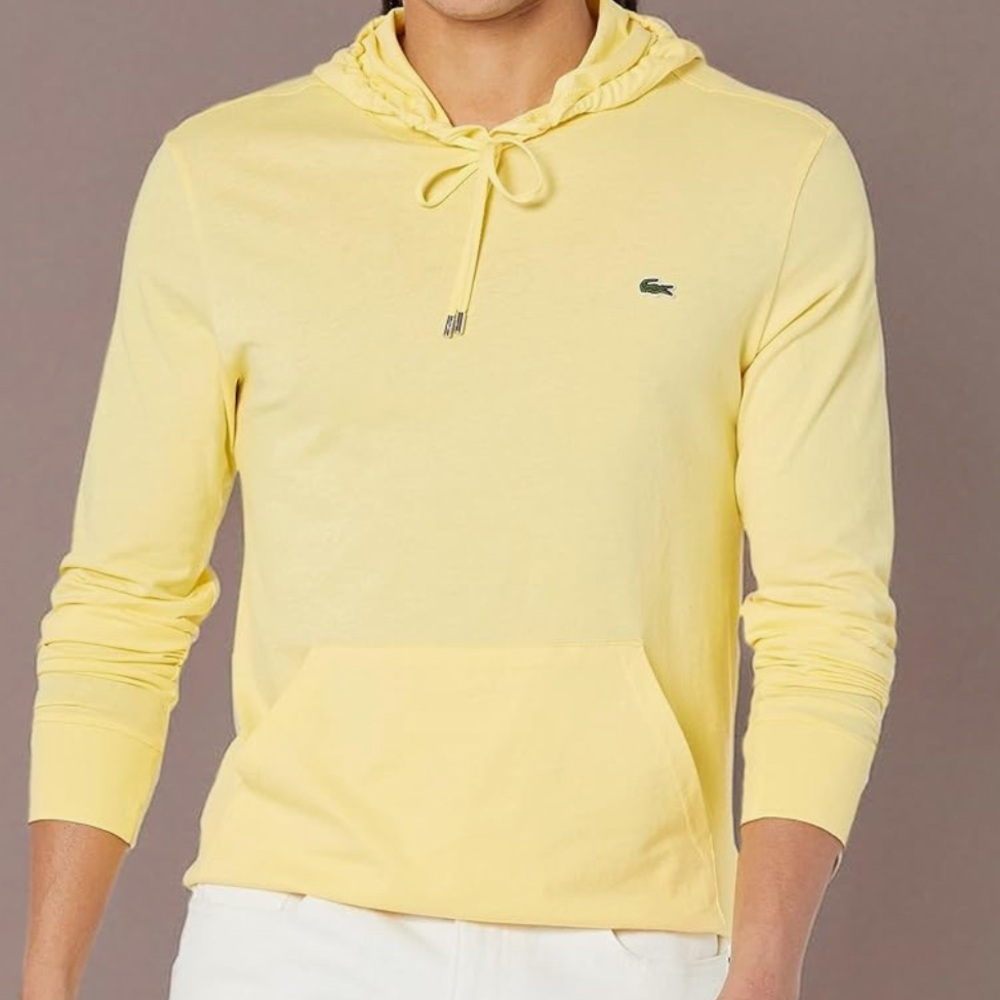 Lacoste Men's Long Sleeve Hooded Yellow T-Shirt Size 4X / 9 NWT